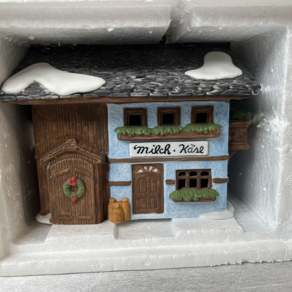 Vintage 1986 Dept 56 Alpine Village Milch-Kase Lighted Building Box & Cord